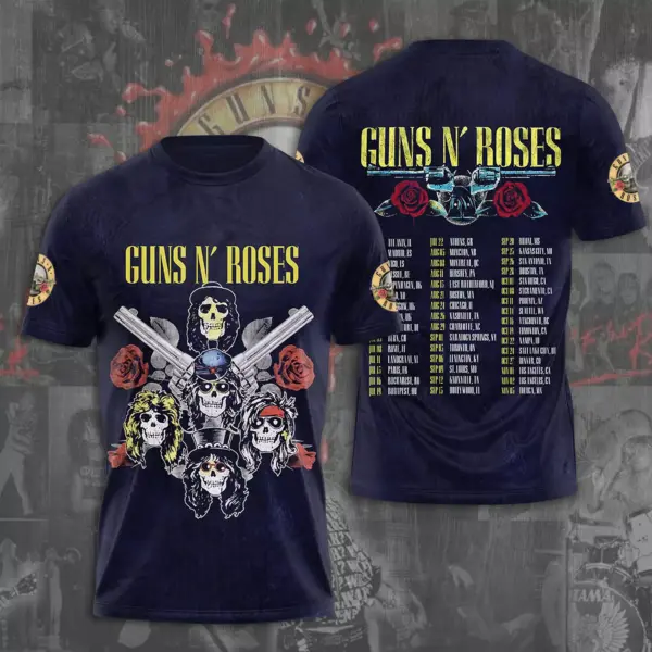 Guns N Roses Tour 2025 3D T-Shirt – Licensed & Limited Rock Band Shirt S-5XL M34