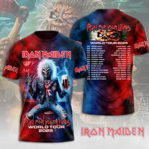 Iron Maiden Inspired Run For Your Lives World Tour 2025 – Licensed 3D T-Shirt