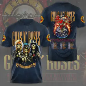Guns N Roses 2025 Tour 3D T-Shirt – Licensed & Exclusive Rock Band Tee S-5XL M15