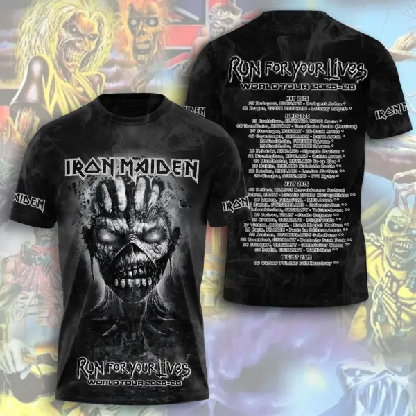 Iron Maiden Inspired Run For Your Lives World Tour 2025/26 – Licensed 3D T-Shirt