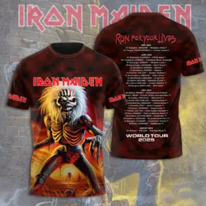 Iron Maiden Inspired Run For Your Lives World Tour 2025 – Licensed 3D T-Shirt