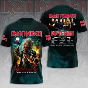 Iron Maiden Inspired Run For Your Lives World Tour 2025 – Licensed 3D T-Shirt
