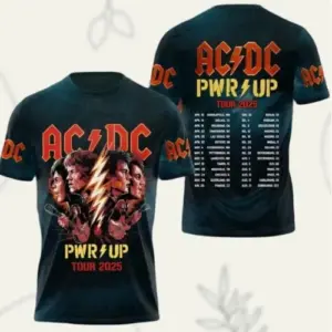 AC-DC Power Up Tour 2025 Shirt, Rock Music Shirt, hot shirt 3d, cute gift dad 3d