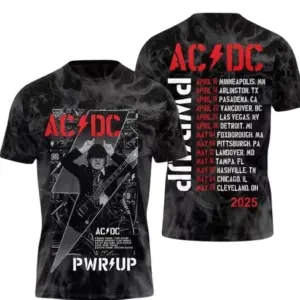 AC-DC Power Up Tour 2025 Shirt  Music Tour 2025 Shirt  Pwr Up 2025 3D Tee