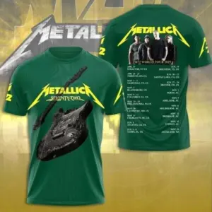 HOT HOT!!! Metallica M72 World Tour Date 2025 3D Shirt S-5XL Gift Fan Men Women