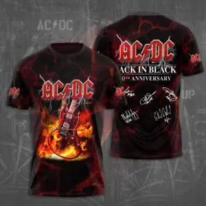 New sale!!! 2025 AC-DC Pwr Up World Tour 2 Sided Shirt, Rock Band AC-DC 3D Apparel