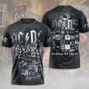 New sale!!! 2025 AC-DC Pwr Up World Tour 2 Sided Shirt, Rock Band AC-DC 3D Apparel