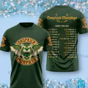 Dropkick Murphys Tiger Sirens Europe Tour 2025 3D T-shirt 2025 Tour 3D T-Shirt