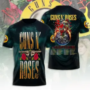 Guns N Roses 2025 Tour 3D T-Shirt – Licensed & Exclusive Rock Band Tee S-5XL M27