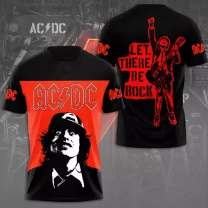 New New!!! 2025 AC-DC Pwr Up World Tour 2 Sided Shirt, Rock Band AC-DC 3D Apparel