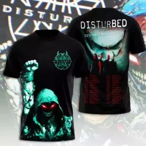 Disturbed Band 2025 Tour 3D T-Shirt Unisex All Size Gift For Fans