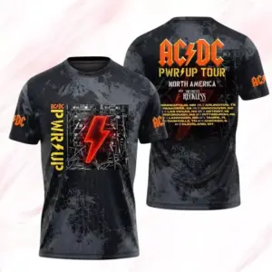AC-DC Music Band 3D Tee, Rock Music Fan Gift, Band Tour 2025 Shirt, Power Up Tour