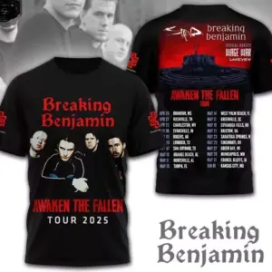 Breaking Benjamin Awaken The Fallen Tour 2025 For Fans 3D T-Shirt