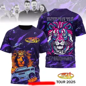 311 Band Stay Positive And Love Your Life Spring Tour 2025 3D T-Shirt