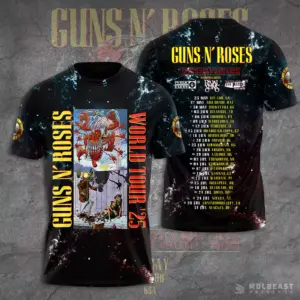 Guns N Roses 2025 Tour 3D T-Shirt – Licensed & Exclusive Rock Band Tee S-5XL M31