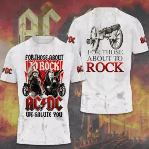 New Hot!!! 2025 AC-DC Pwr Up World Tour 2 Sided Shirt, Rock Band AC-DC 3D Apparel