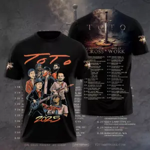 Toto World Tour 2025 List Dates 3D T-Shirt Unisex T- shirt S-5XL