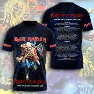 Iron Maiden Inspired Run For Your Lives World Tour 2025/26 – Licensed 3D T-Shirt
