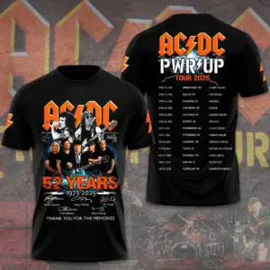 AC-DC 3D Apparel Power Up Tour 2025 US 3D Unisex T-Shirt All Size S-4XL For Fans