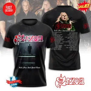 Saxon Band 2025 Tour 3D T-Shirt – Rock Music Fan Must-Have Apparel
