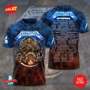 Ride the Lightning – Metallica M72 World Tour 2025 3D Shirt S-4X for Rock Lovers