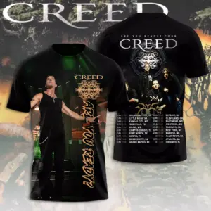 Hot Sale !!! Creed Band 3D T shirt – Are You Ready Tour 2024 Shirt Rock in Style