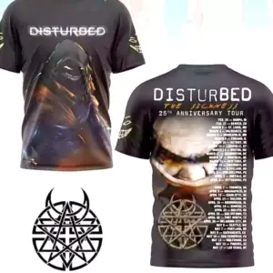Disturbed The Sickness 25th Anniversary Tour 2025 3D T-Shirt - Gifts Shirt Fan