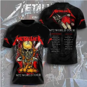 Metallica Band 3D Apparel Tour Music 2025 T-shirt Black Color All Size