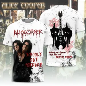 HOT!!! Alice Cooper 3D T-Shirt Too Close for Comfort 2025 Licensed Fan Tee Rock