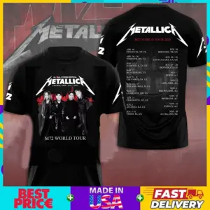 RARE! Metallica 2025 Tour Music 3D Unisex Tee Apparel – Gift for Fans Size S-4XL