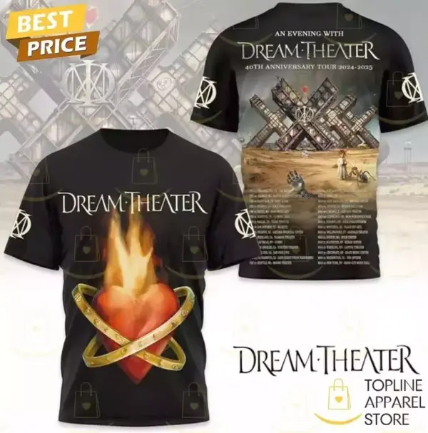 An Evening With Dream Theater – 40th Anniversary Tour 2024-2025 3D T-Shirt AOP