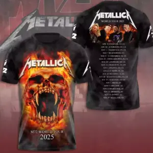 Hot New!!! Metallica M72 World Tour Date 2025 3D Shirt S-5XL Gift Fan Men Women