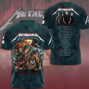 Hot New!!! Metallica M72 World Tour Date 2025 3D Shirt S-5XL Gift Fan Men Women