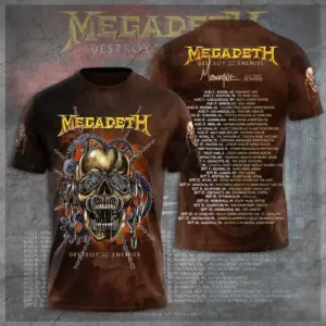 Hot Sale 2025! MEGADETH DESTROY ALL ENEMIES TOUR 2024 3D T-SHIRT, Gift For Fans