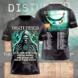 Disturbed 2025 Tour Date 3D Printed T-Shirt, Unisex All Size, Gift For Fans Gift