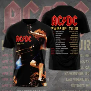 HOT NEW AC-DC POWER UP TOUR 2025  EDITION UNISEX T-SHIRT 3D