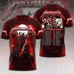 SALE Metallica M72 World Tour Date 2025 3D Shirt S-5XL Gift Fan