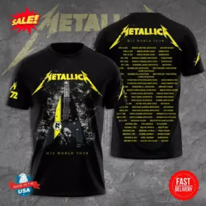 SALE Metallica M72 World Tour Date 2025 3D Shirt S-5XL Gift Fan