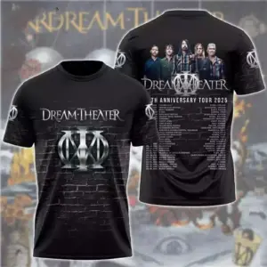 Dream Theater 40th Anniversary Tour 2025 Date List 3D T-Shirt Gift Fan Tee