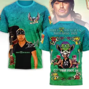 Bret Michaels Parti Gras 2025 Get Your Rock On AOP 3D T-shirt Unisex 3D Shirt