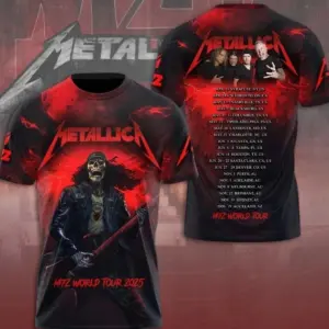 SUPER NEW !!!Metallica M72 World Tour 2025 Band 3D hot shirt 3D