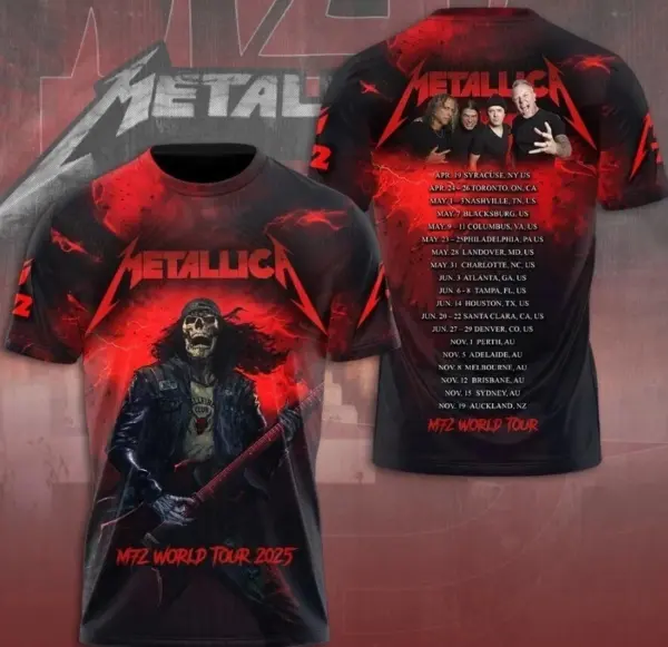SUPER NEW !!!Metallica M72 World Tour 2025 Band 3D hot shirt 3D
