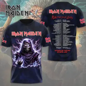 Iron Maiden Run For Your Lives World Tour 2025 –  50th Anniversary Licensed 3D