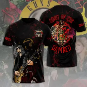 Guns N Roses 2025 Tour 3D T-Shirt – Licensed & Exclusive Rock Band Tee S-5XL M18