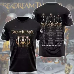 Dream Theater 40th Anniversary Tour 2025 Date List 3D T-Shirt 2 Gift Fan Tee