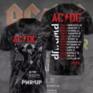 AC-DC Power Up Tour 2025 Shirt, Music Tour 2025 Shirt, Pwr Up 2025 3D Tee