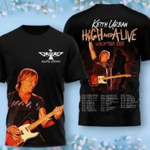 Keith Urban High And Alive Tour 2025 AOP 3D T-shirt Gift For Fans Dad mom