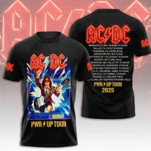 AC-DC Band 2025  PWR Up Tour 3D T-Shirt for Music Lovers Great New