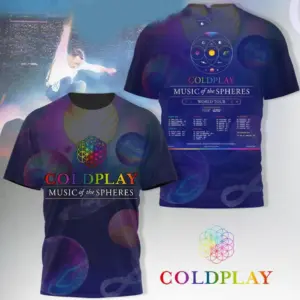 Coldplay Music Of The Sphere World Tour 2025 The Show AOP 3D T-Shirt