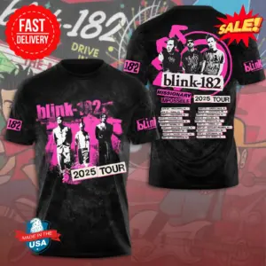 B182 Tour 2025 USA 3D T Shirt – Epic Pullover for True Music Fans
